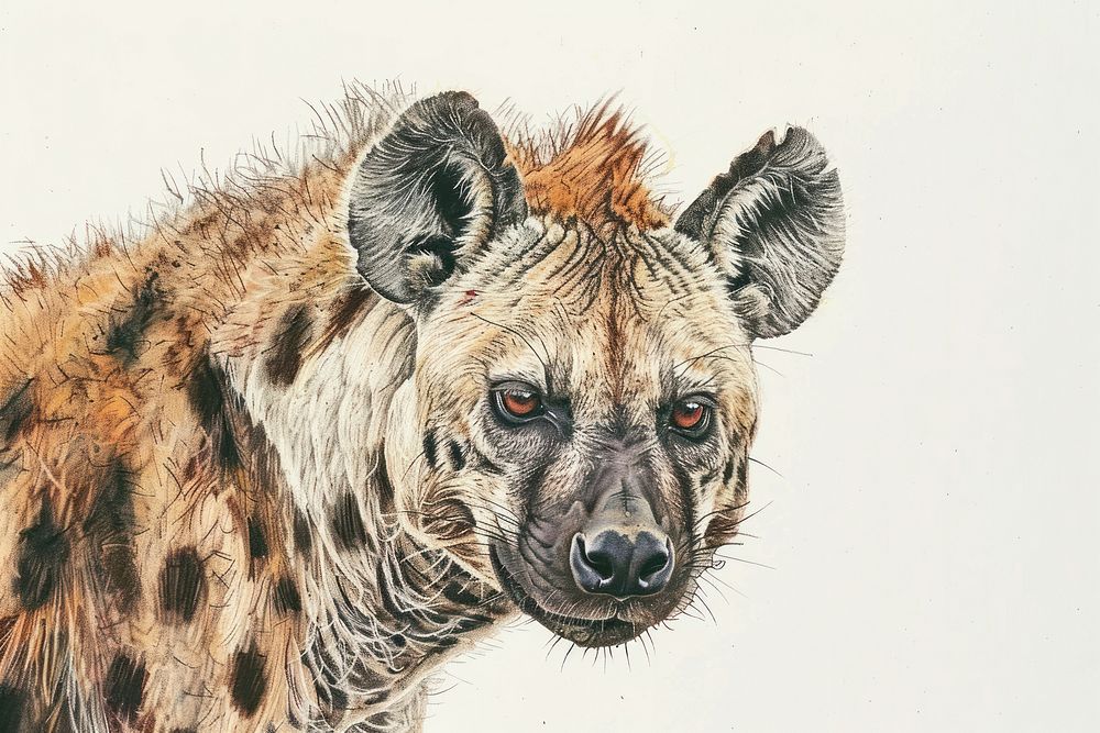 Illustration of a Hyena hyena wildlife animal.