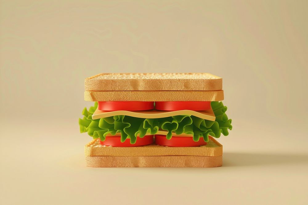 3d sandwich burger lunch food.