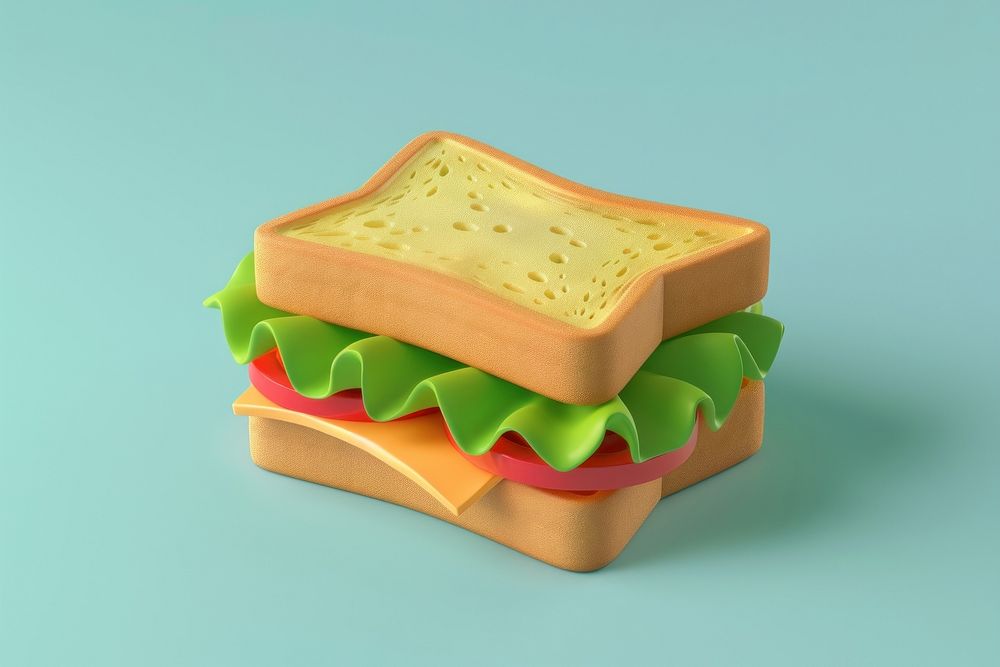3d sandwich lunch bread food.