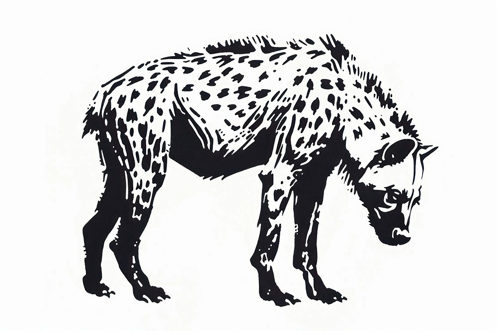 Hyena shaped rubber stamp stencil | Free Photo Illustration - rawpixel