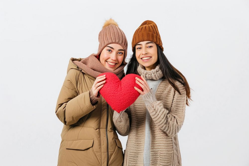 Women hands posting heart clothing knitwear apparel.