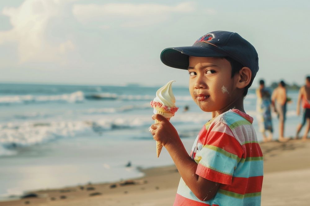 Indonesian boy cream kid ice cream.