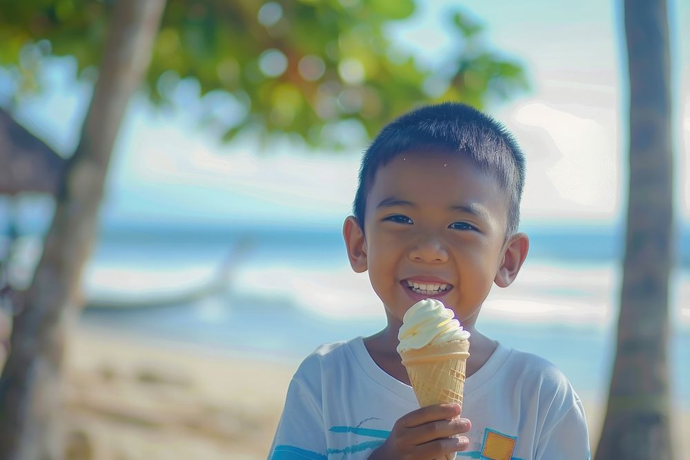 Indonesian boy cream ice cream dessert.