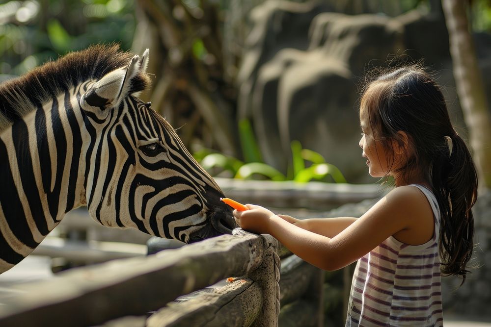 Indonesian girl portrait zebra photo.