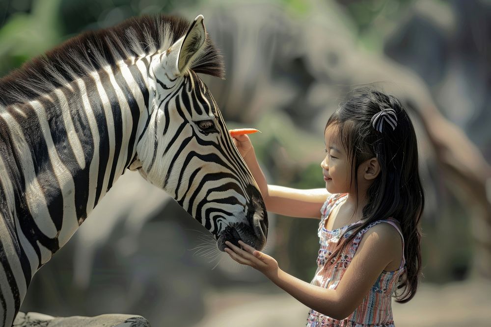 Indonesian girl portrait photo zebra.