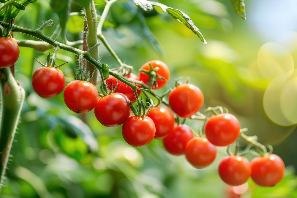 Vegetable garden produce tomato plant.