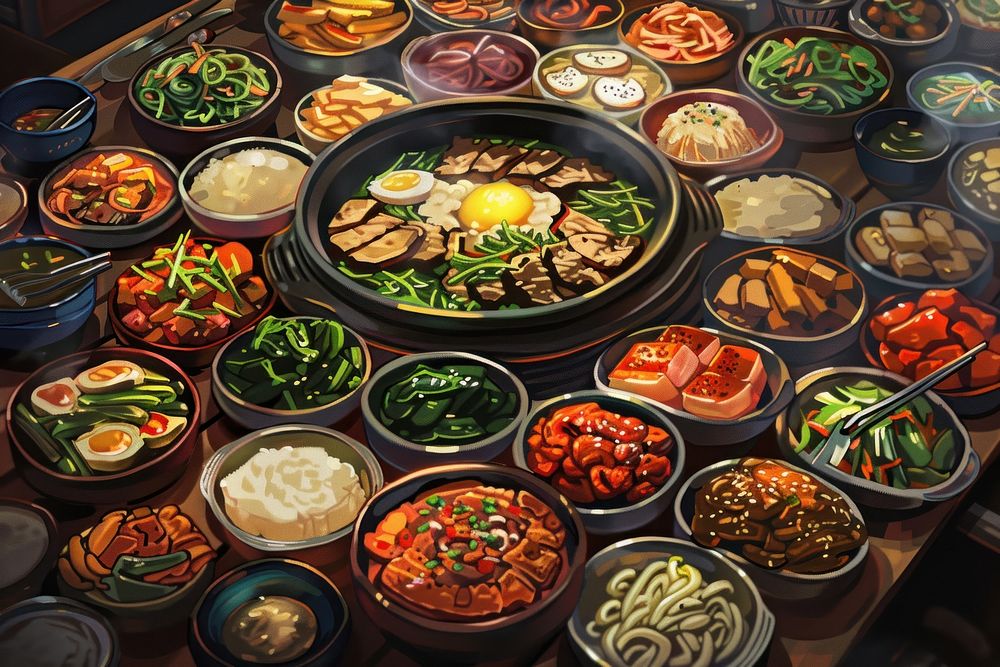 Korean Food food furniture brunch.
