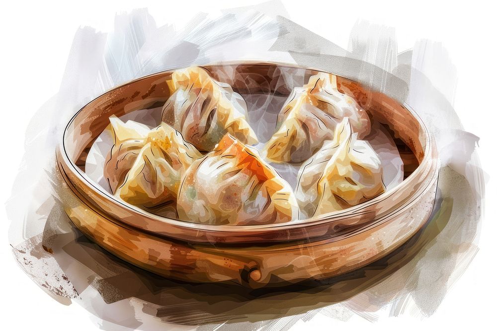 Korean Pork dumplings plate food food presentation.