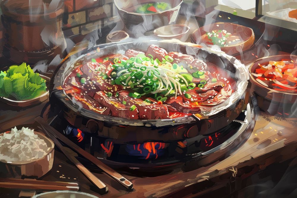 Samgyeopsal food cookware grilling.