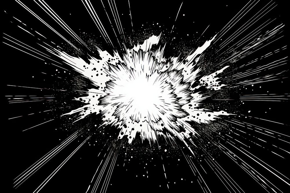 Energy explosion effect manga fireworks outdoors lighting.