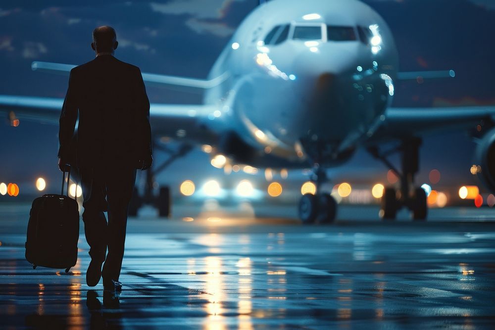 Business travel at plane background transportation clothing aircraft.