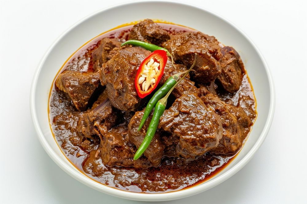 Beef stew rendang food mutton curry.