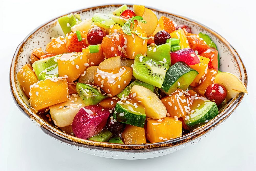 Fruit vegetable salad rojak food seasoning produce.