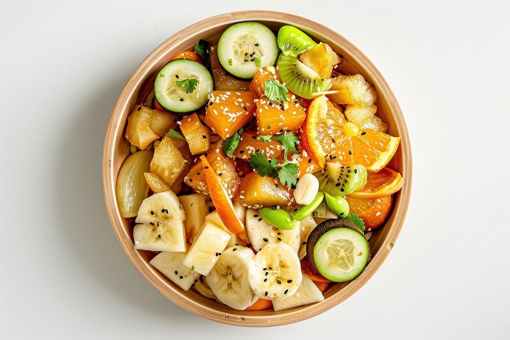 Fruit vegetable salad rojak food produce lunch.
