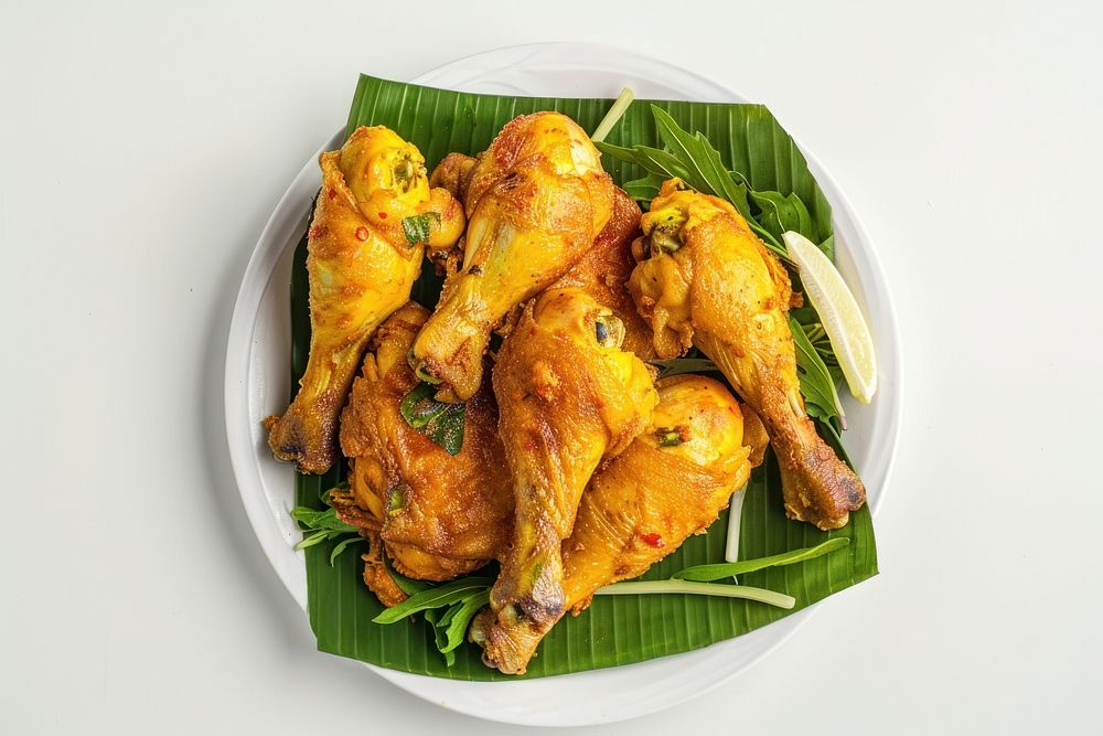 Turmeric fried chicken kunyit food poultry animal.