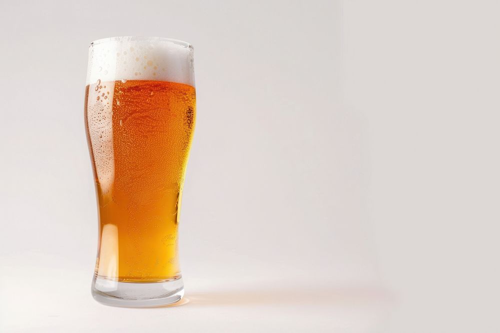 Glass of cold beer with foam glass beverage alcohol.