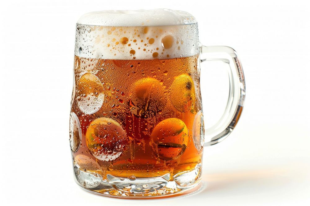 Glass of cold beer with foam glass beverage alcohol.