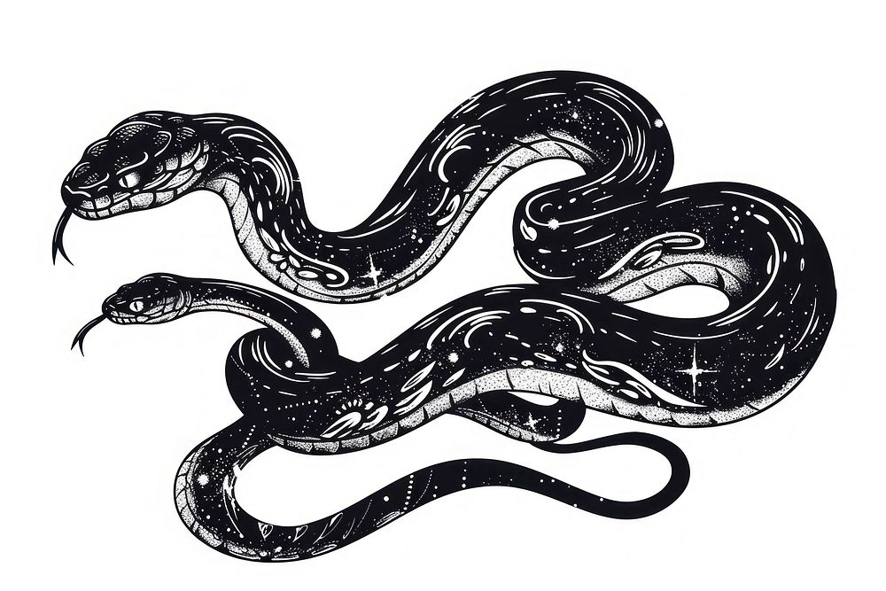 Surreal aesthetic snake logo reptile animal.
