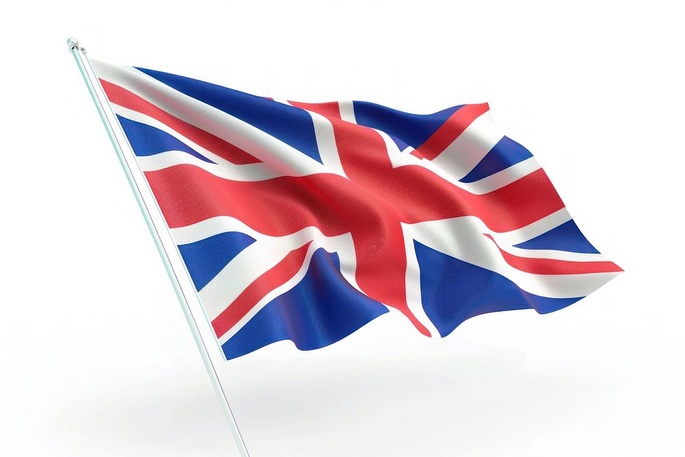 3D illustration of a flag united kingdom flag.