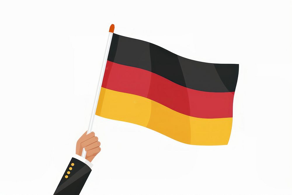 Vector illustration of hand holding germany flag.