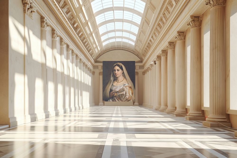 Art museum picture frame mockup psd