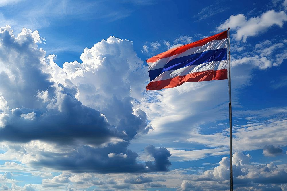 Thailand flag in the sky thailand flag.
