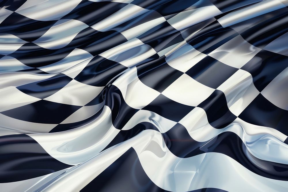 Checkered black and white flag on the wind car transportation automobile.