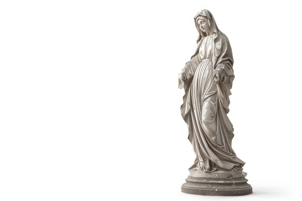 Mother mary statue sculpture figurine person.