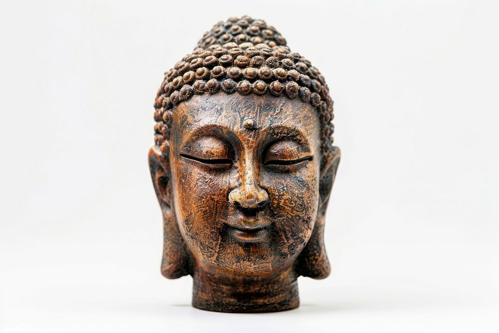 Buddha head worship prayer person.
