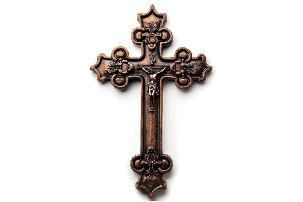 Christian cross crucifix symbol bronze.