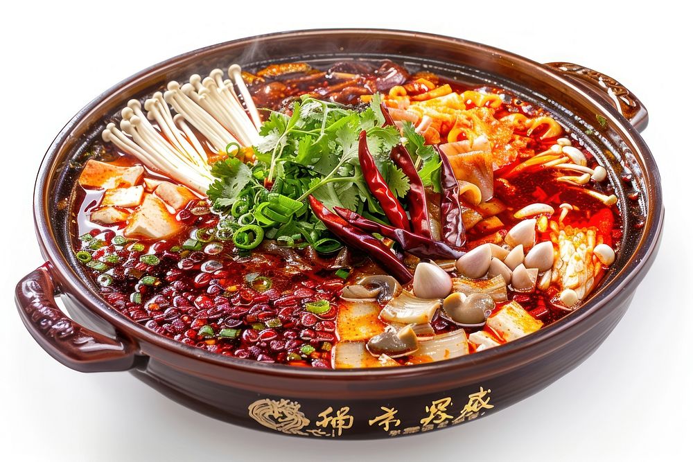 Chinese spicy hot pot plate dish food.