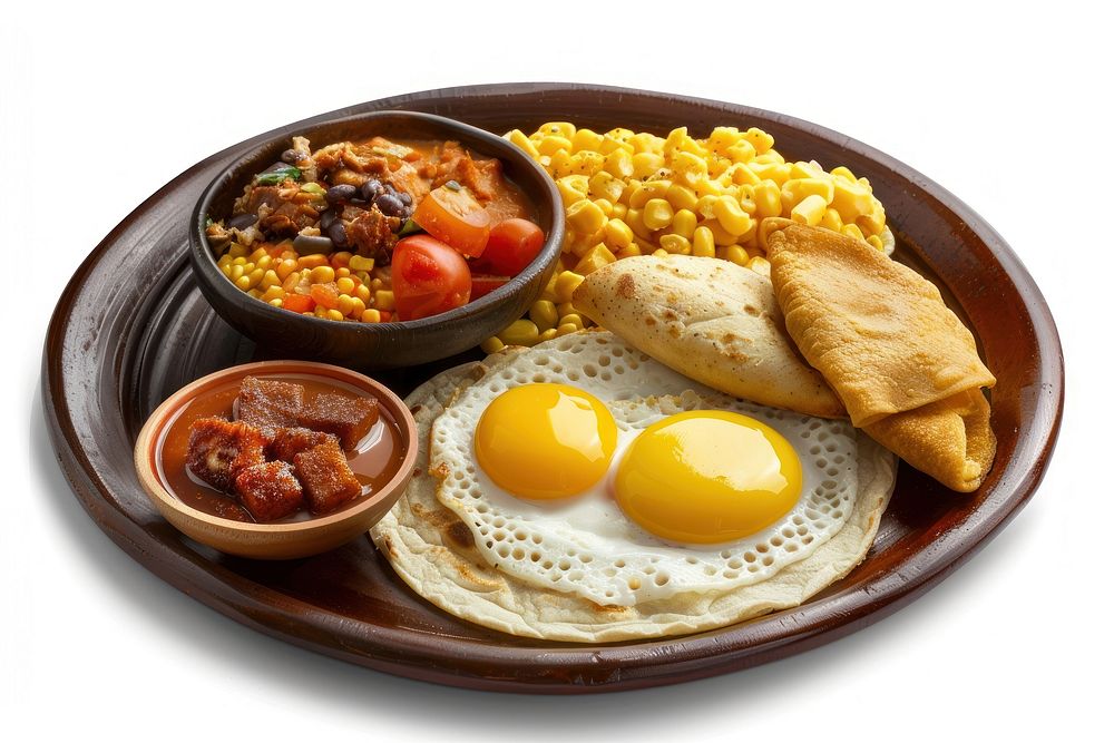 Desayuno tradicional de guatemala breakfast brunch plate.