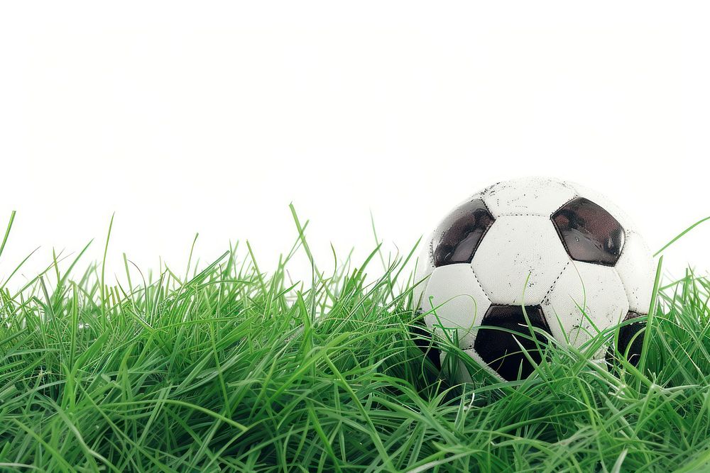 Football on green grass soccer sports soccer ball.