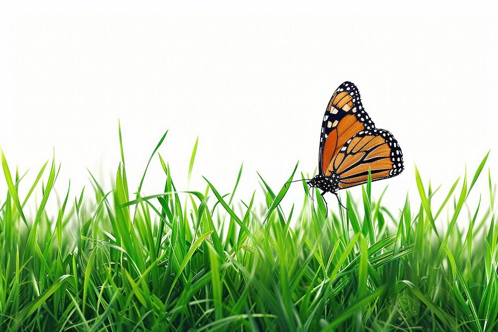 Green grass butterfly invertebrate outdoors.