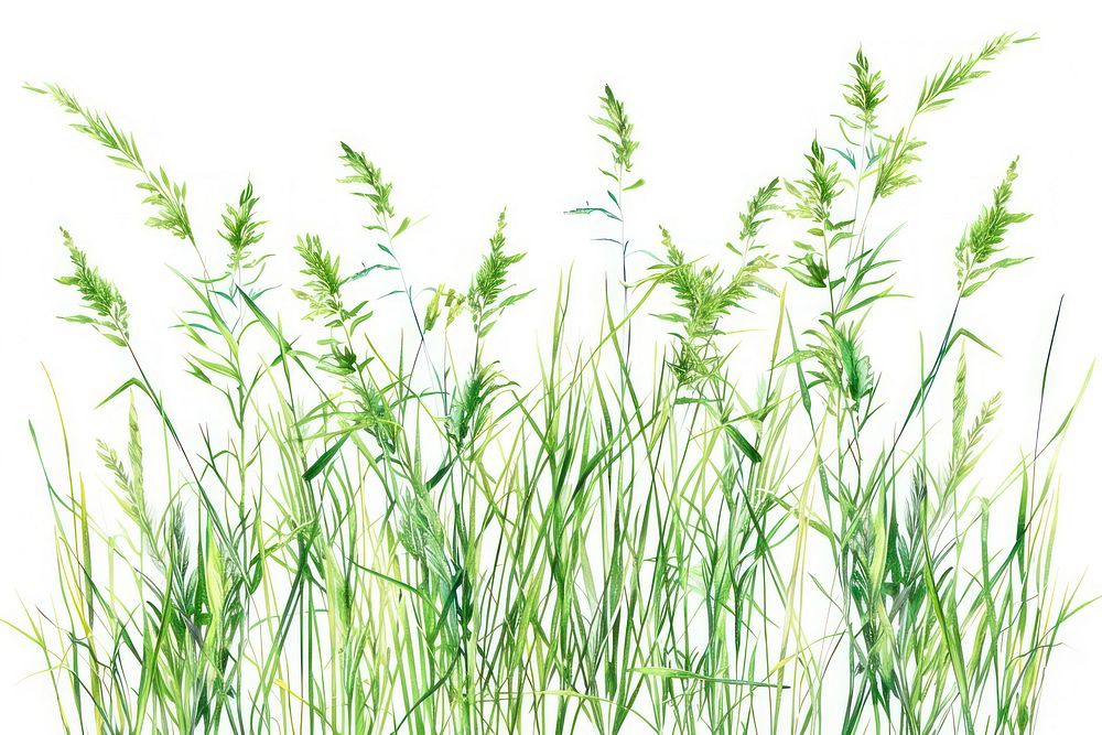 Green grass embroidery vegetation agropyron plant.