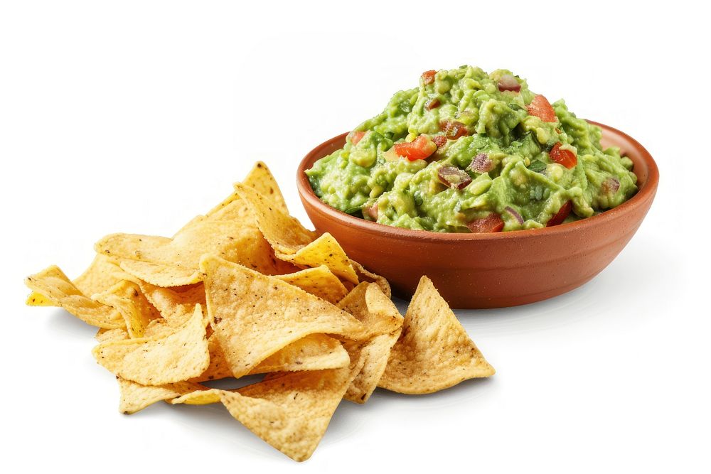 Guacamole and chips bread food.