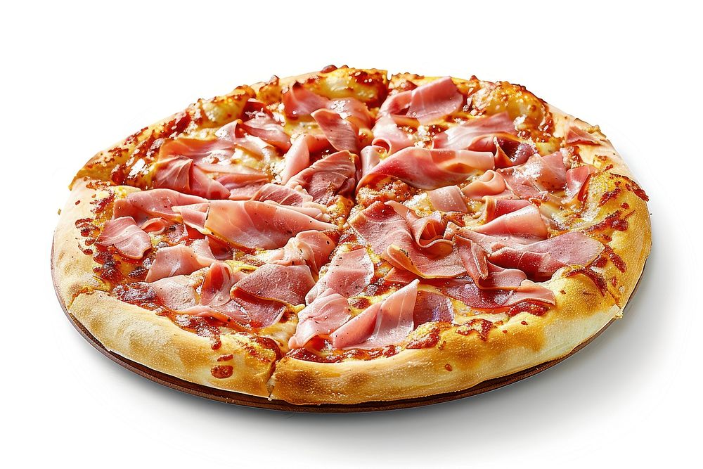 Ham pizza food meat pork.