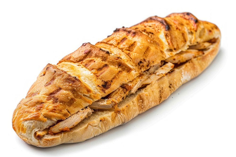Pan con pollo sandwich baguette bread.