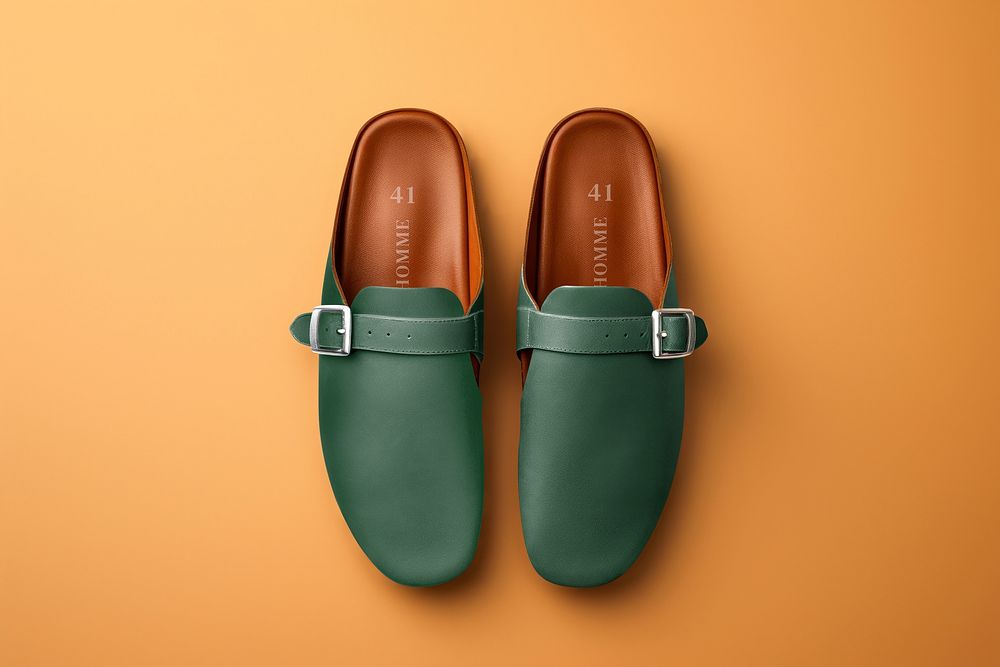 green suede clog shoes