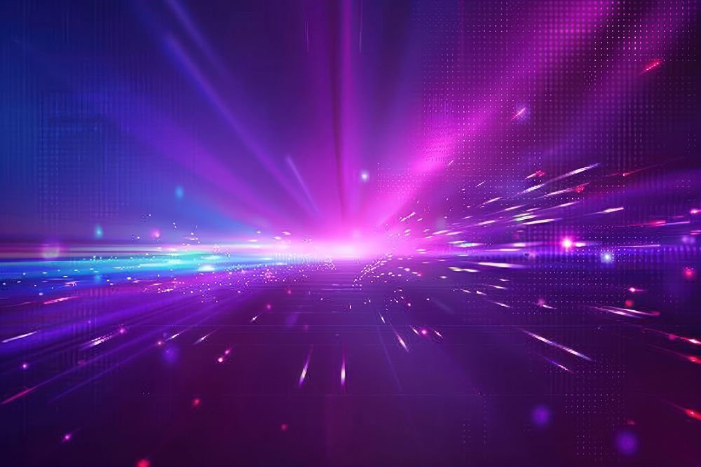 Abstract background purple lighting laser.