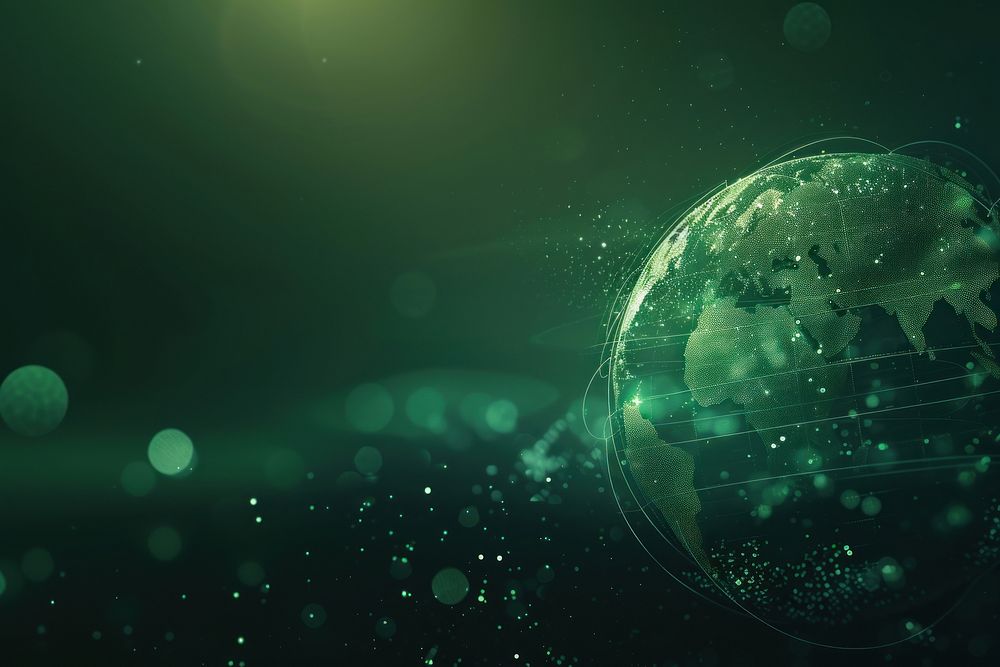 Abstract background green globe astronomy.