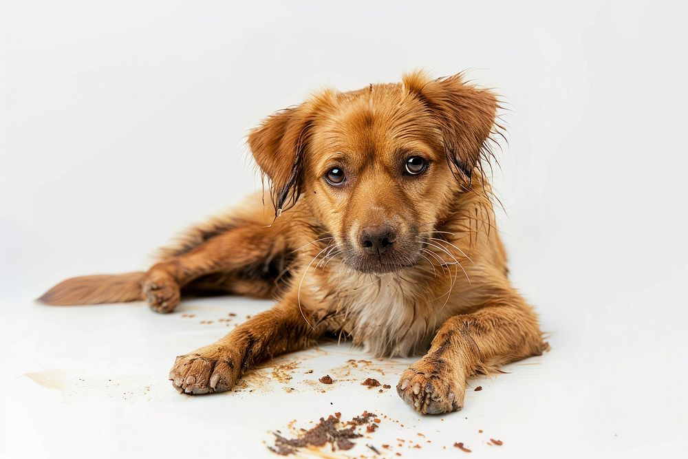 Sad stray dog animal canine mammal.
