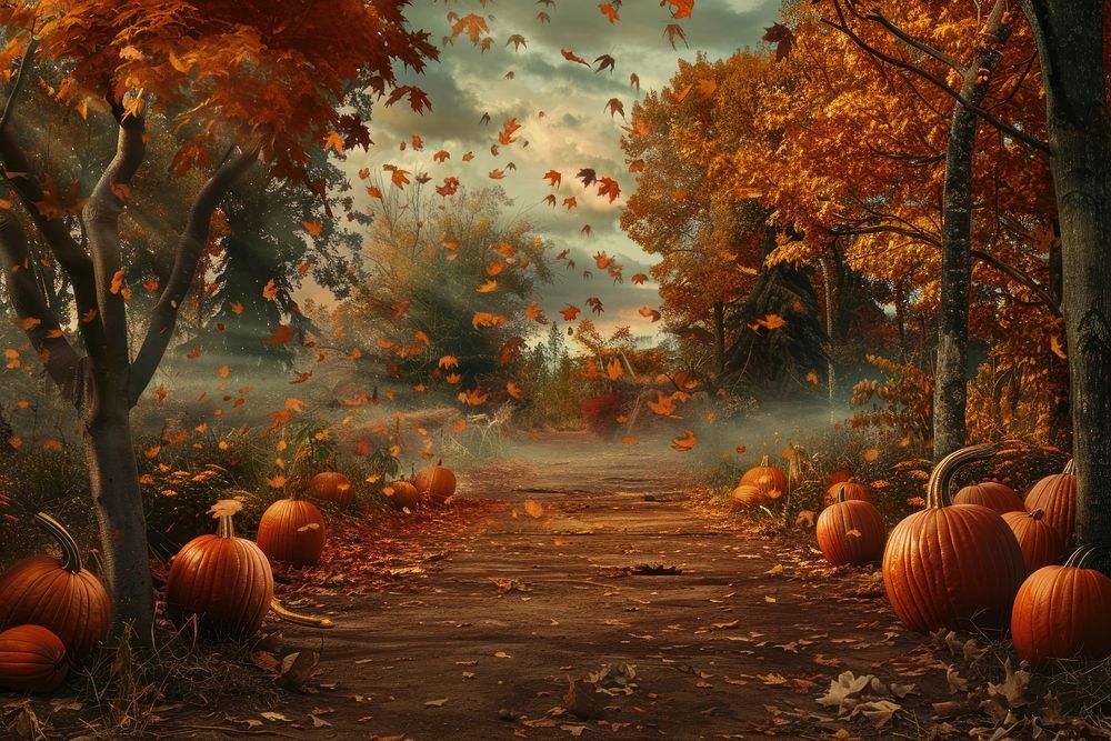 Pumpkin patch fall season autumn.