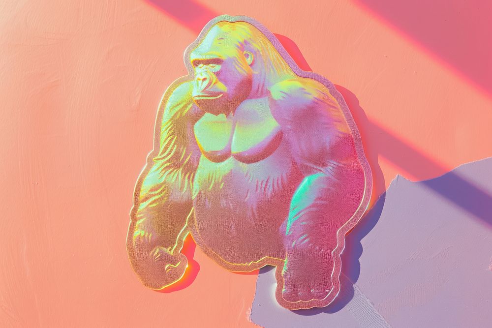 Gorilla ape painting wildlife.