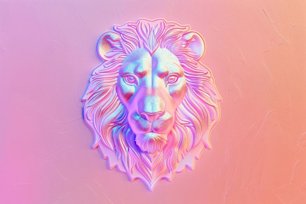Lion painting wildlife purple.