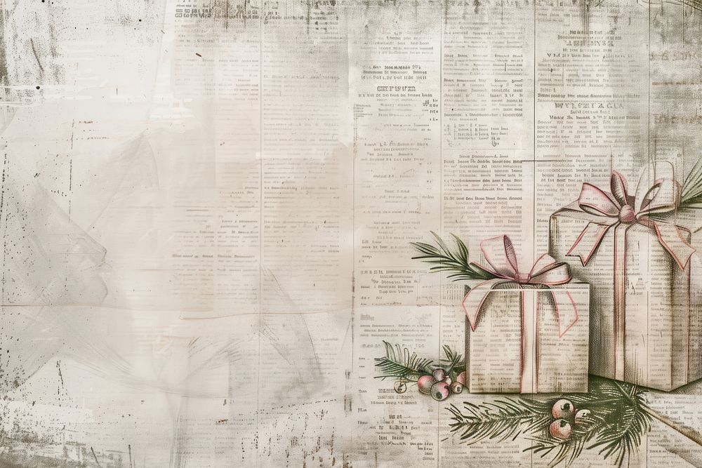 Christmas presents ephemera border backgrounds paper text.