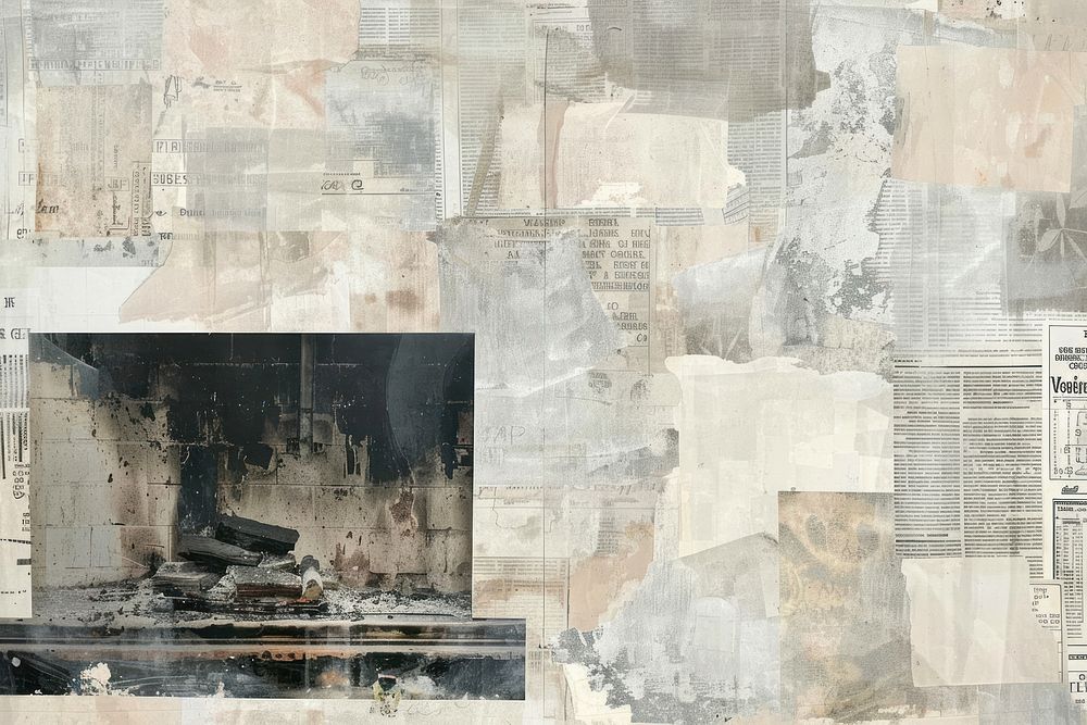 Fireplace ephemera border collage backgrounds paper.