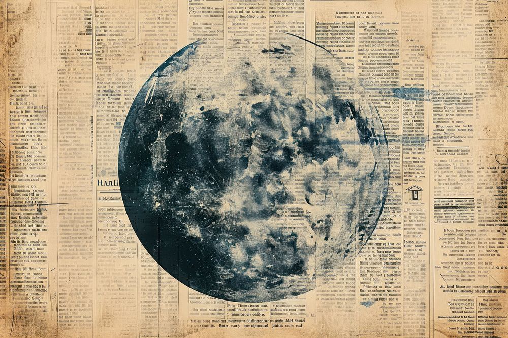 Globe ephemera border space astronomy paper.