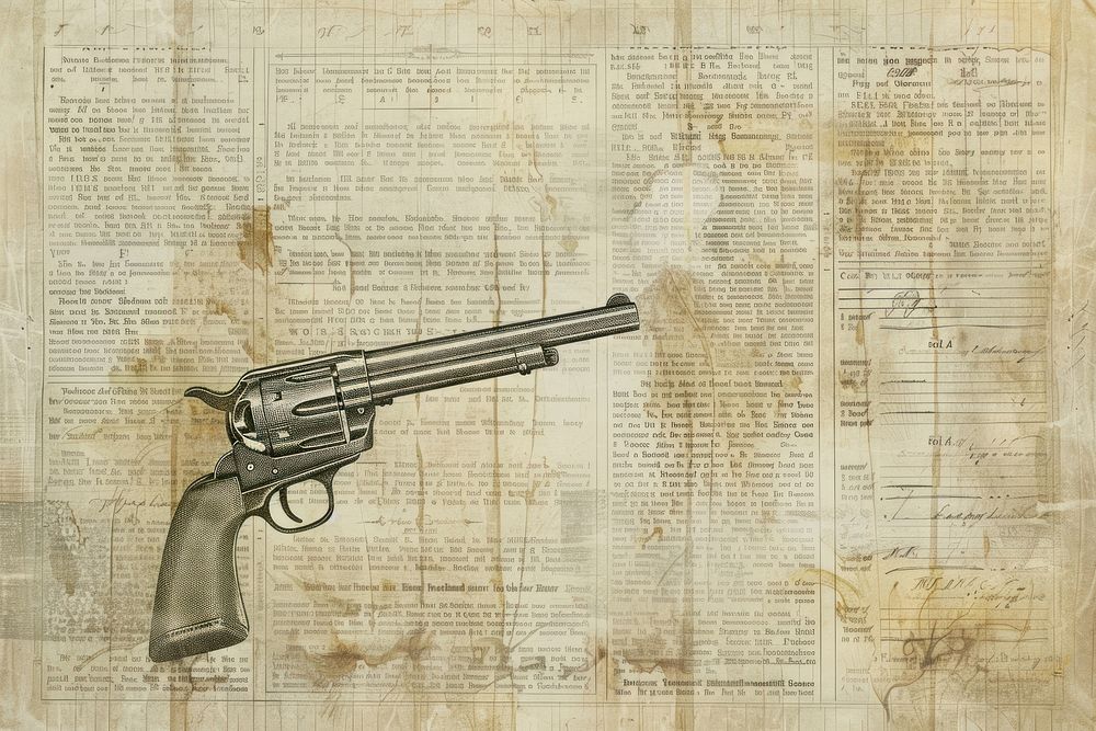 Wild west shoot out ephemera border backgrounds handgun drawing.