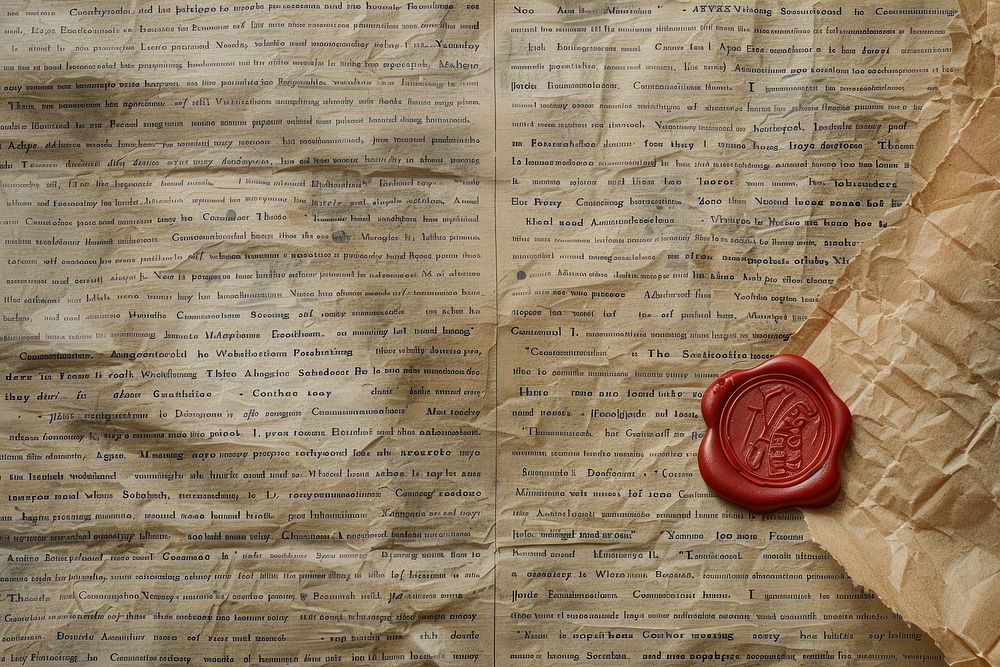 Old letters wax seal ephemera border text backgrounds paper.